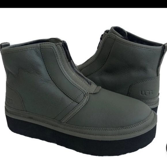UGG WOMEN NEUMEL PLATFORM ZIP ULTRA MATTE SEAWEED SHOE Size 38/8 - Picture 1 of 6